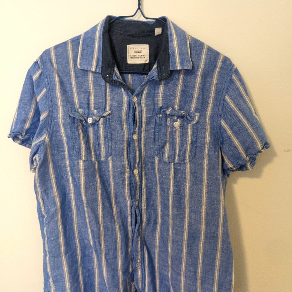Private Member Shirt - Blue with White Stripes - M